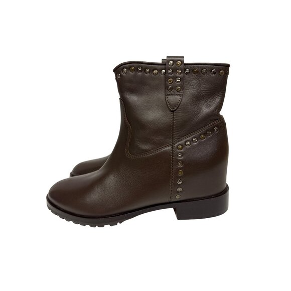 SaintG Noemi Women's Boot Studded Brown Leather Ankle Size 9 New - Picture 5 of 12